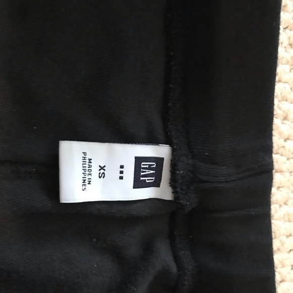 GAP black velvet cotton pants XS soft stretchy waist short length vintage EUC - Picture 4 of 6